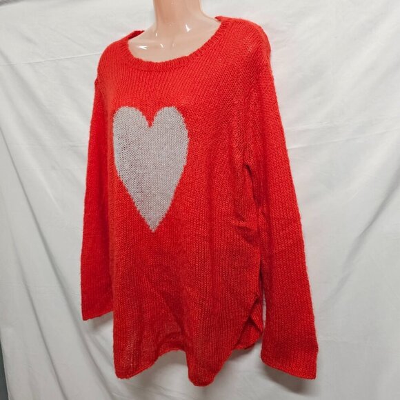 Wooden Ships by Paola Buendia Pullover Sweater Women Size M/L Bright Coral 1 - Picture 11 of 12